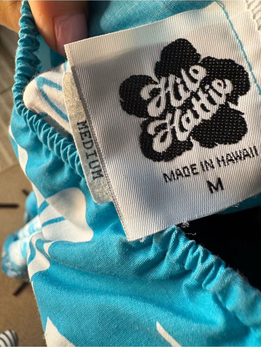 Hilo Hattie Turquoise Blue White Hawaiian Flower Floral MuMu MuuMuu Maxi Dress - Picture 3 of 3